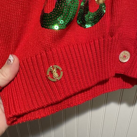 Simply Southern Sequined Christmas Elf Cardigan Sweater NEW Size XL - Picture 3 of 7